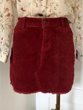 Y2K burnt red corduroy mini skirt by Blue Spice